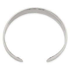 Sterling Silver 13.5mm Hammered Cuff Bangle
