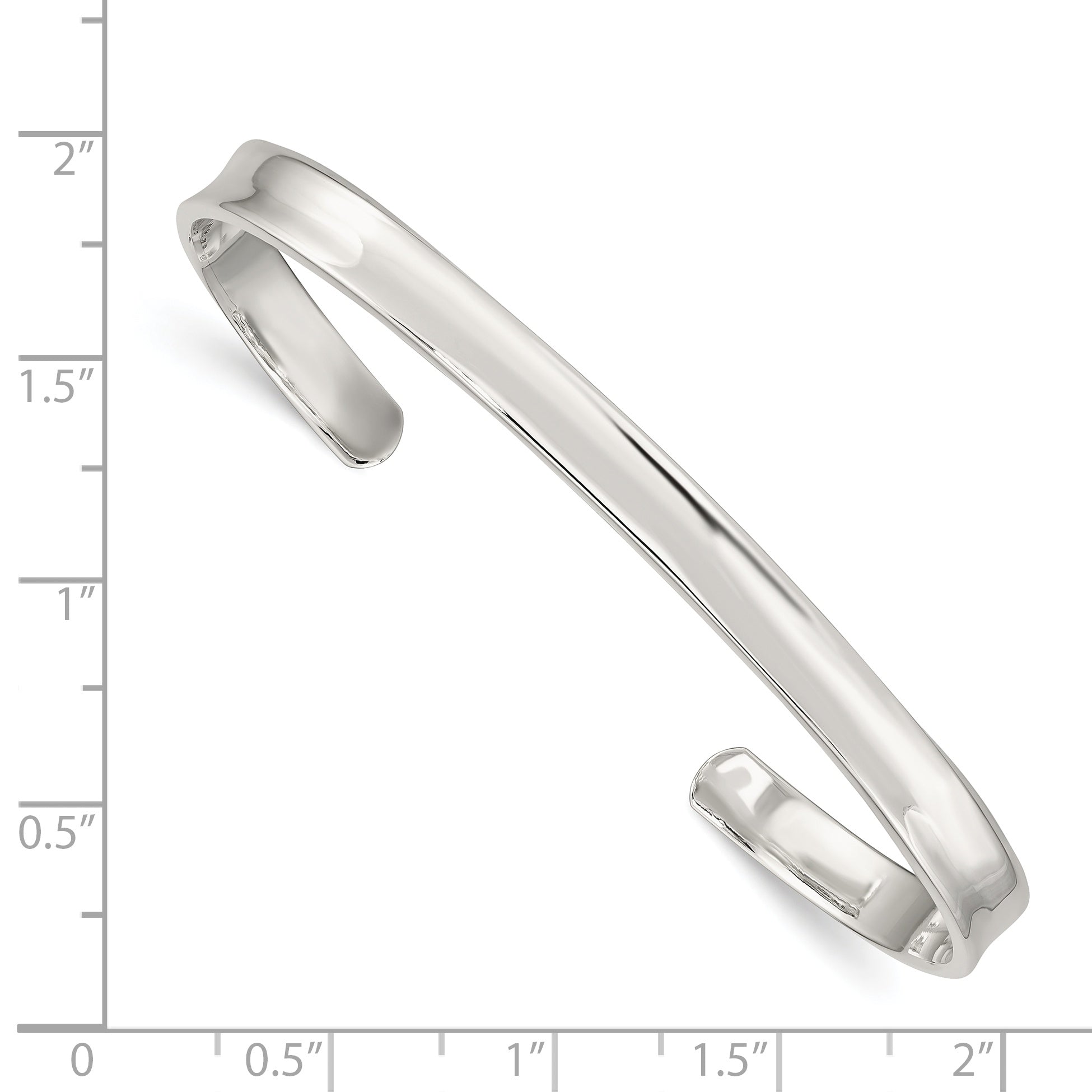 Sophia Jewelers Sterling Silver 925 Women's Cuff Bangle with Polished Finish