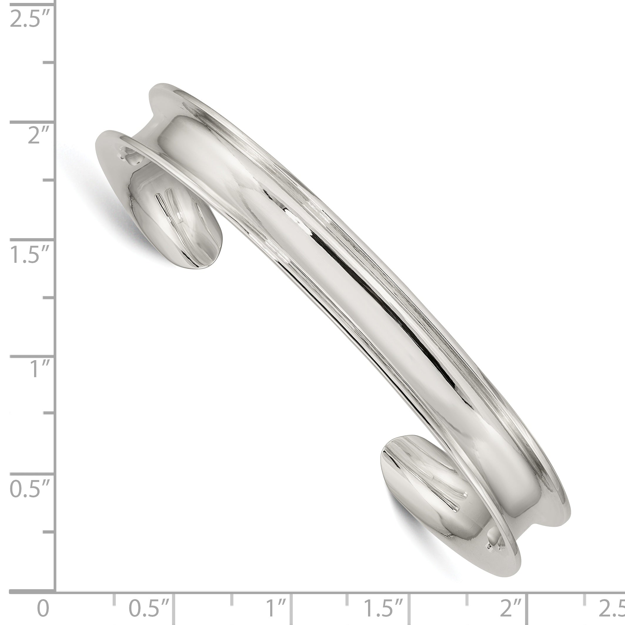 Sterling Silver 925 Women's Polished Cuff Bangle Engravable and Elegant