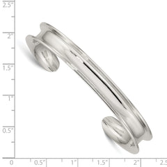 Sterling Silver 925 Women's Polished Cuff Bangle Engravable and Elegant