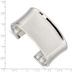 Sterling Silver 925 Polished Cuff Bracelet with Engravable Feature