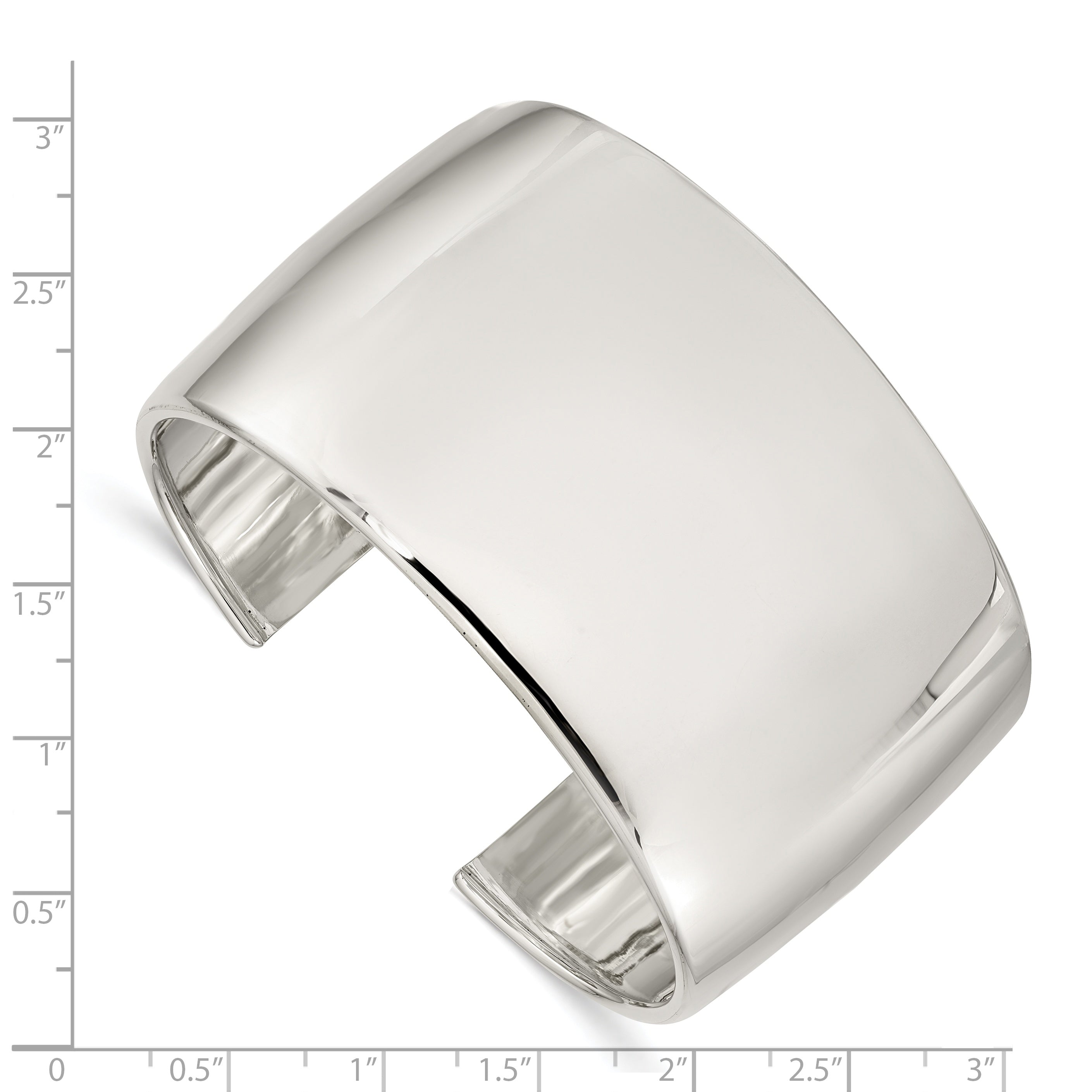 Sterling Silver 925 Women's Engravable Cuff Bracelet with Polished Finish