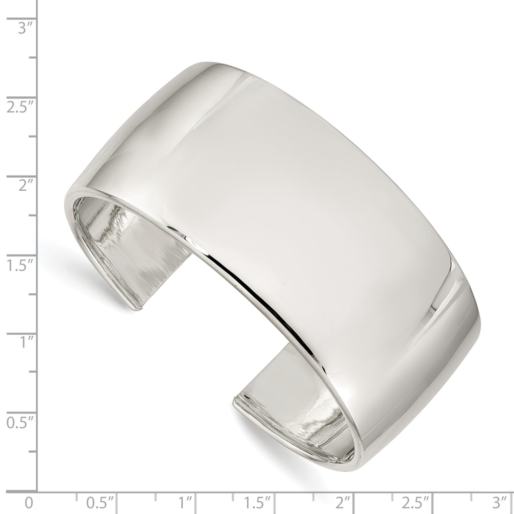 Sterling Silver 925 Women's Engravable Polished Cuff Bracelet by Sophia Jewelers