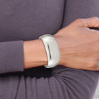 Sterling Silver 925 Women's Polished Engravable Cuff Bangle Bracelet