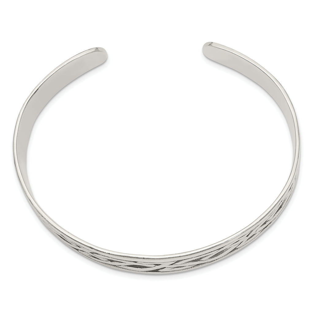 Sophia Jewelers Sterling Silver Celtic Cuff Bracelet Engravable Unisex Design