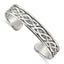 Sterling Silver Antiqued 12.5mm Celtic Design Cuff Bangle Bracelet