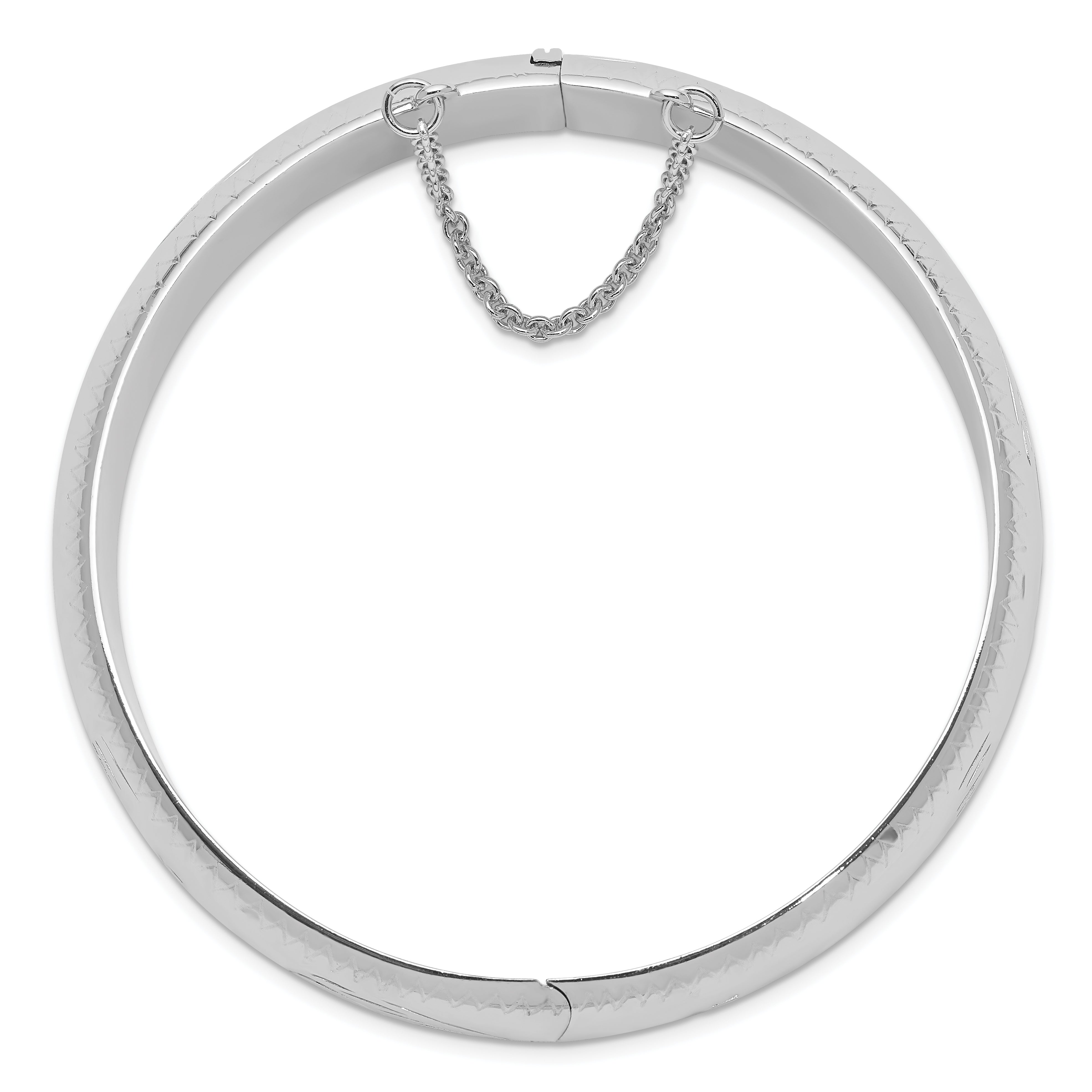 Sophia Jewelers Sterling Silver 925 Hinged Bangle with Rhodium Polished Finish Secondary image