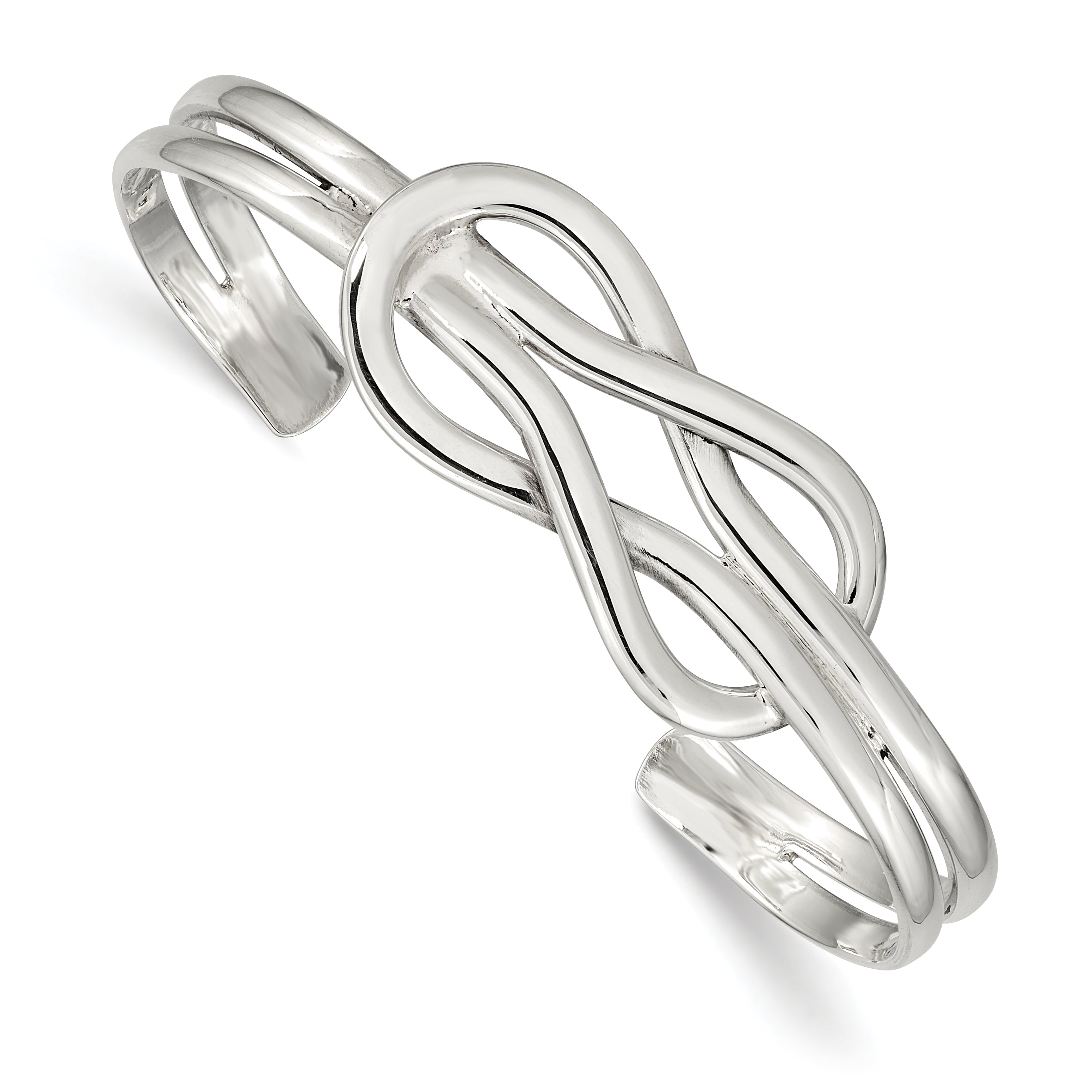 Sterling Silver Knot Design Cuff Bangle Main image