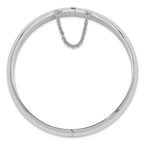 Sterling Silver 925 Hinged Bangle Bracelet with Polished Rhodium Finish