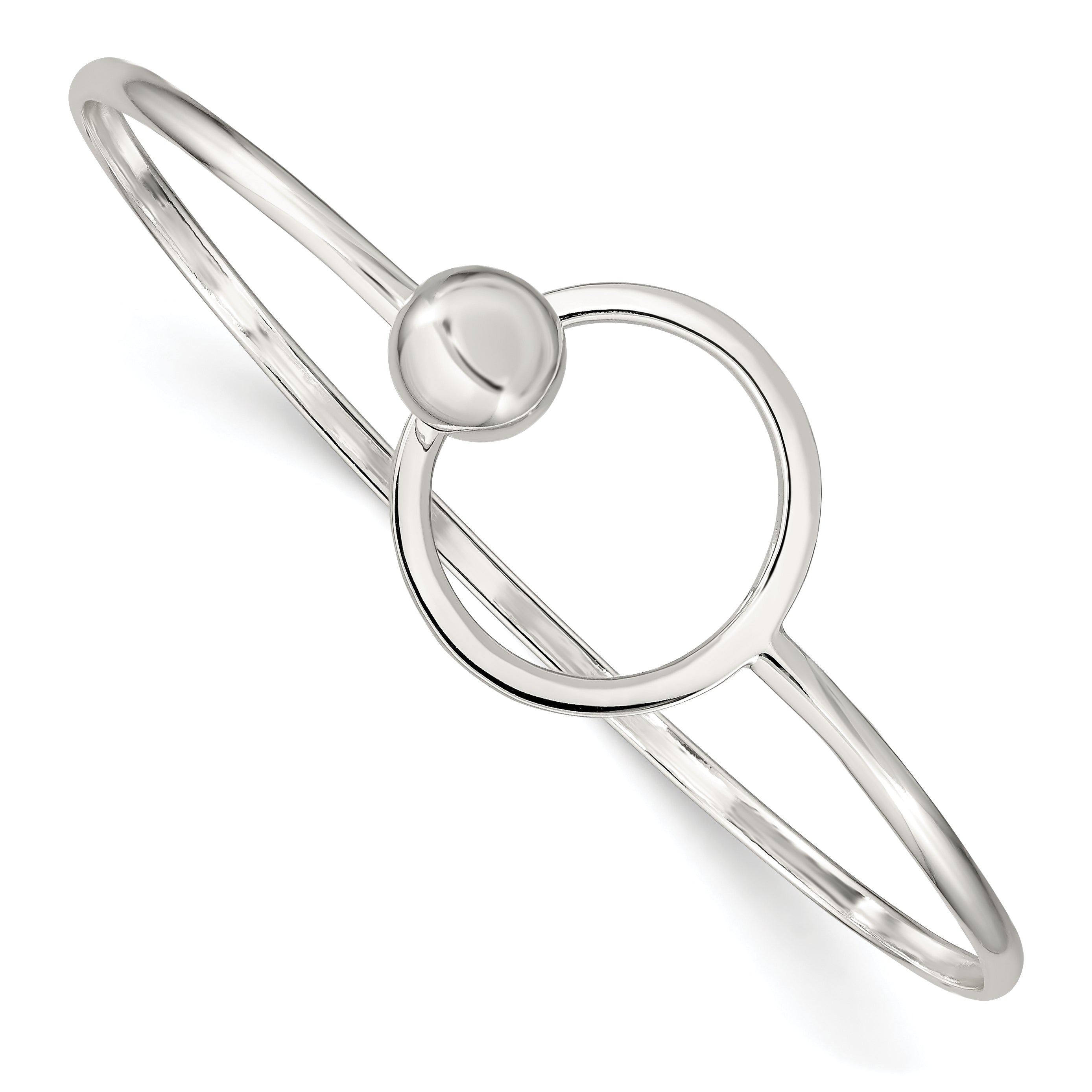 Sterling Silver Circle Bangle Bracelet Main image