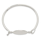 Sterling Silver Bangle w/Round ID Plate Bracelet