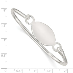 Sterling Silver 925 Bangle Bracelet with Engravable ID Plate