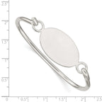 Sterling Silver 925 Oval ID Bangle Bracelet with Polished Finish
