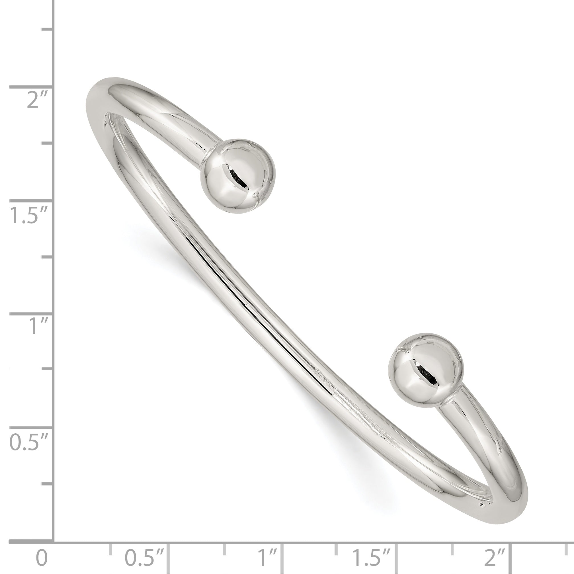Sophia Jewelers Sterling Silver 925 Women's Cuff Bangle with Polished Finish