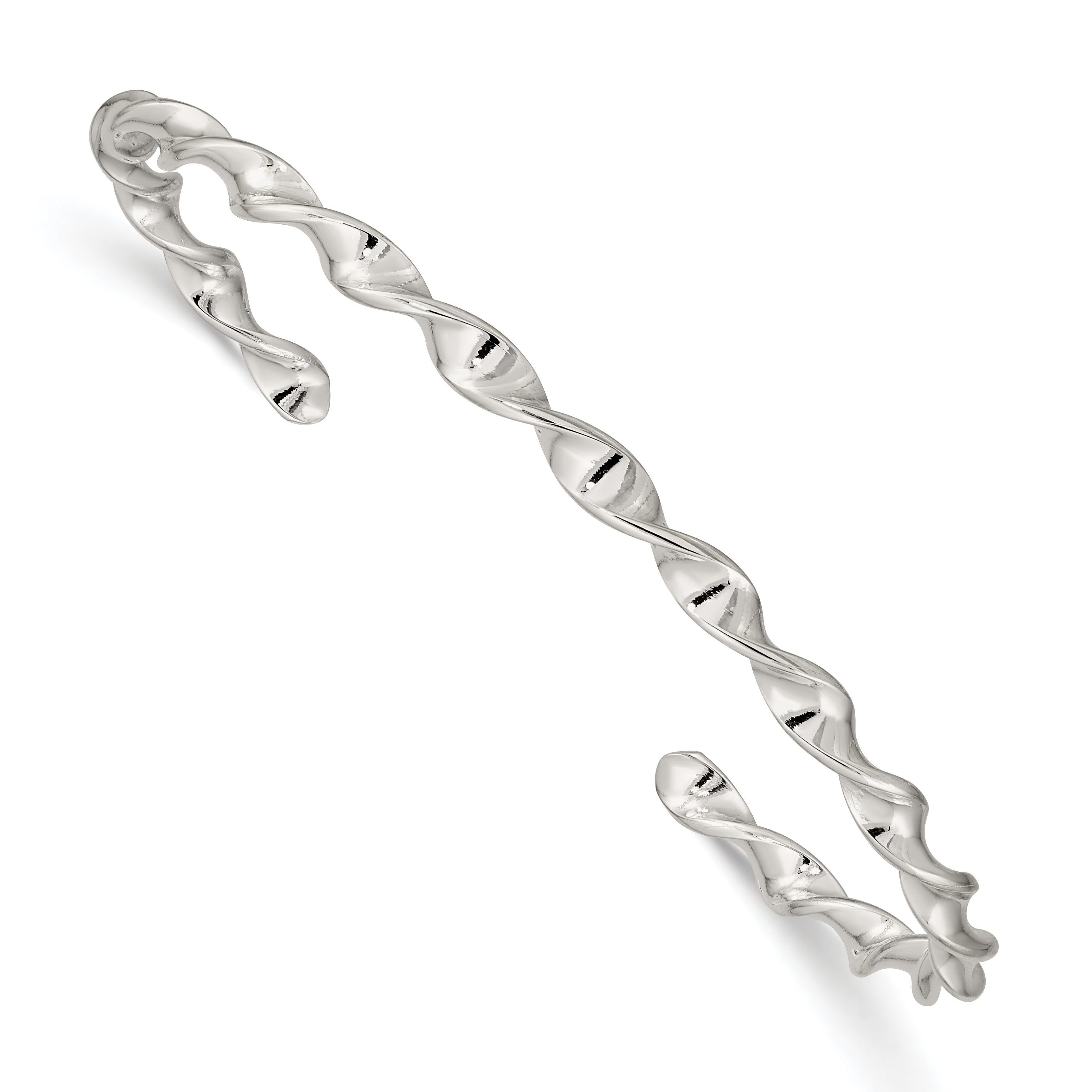 Sterling Silver Twist Cuff Bangle Main image