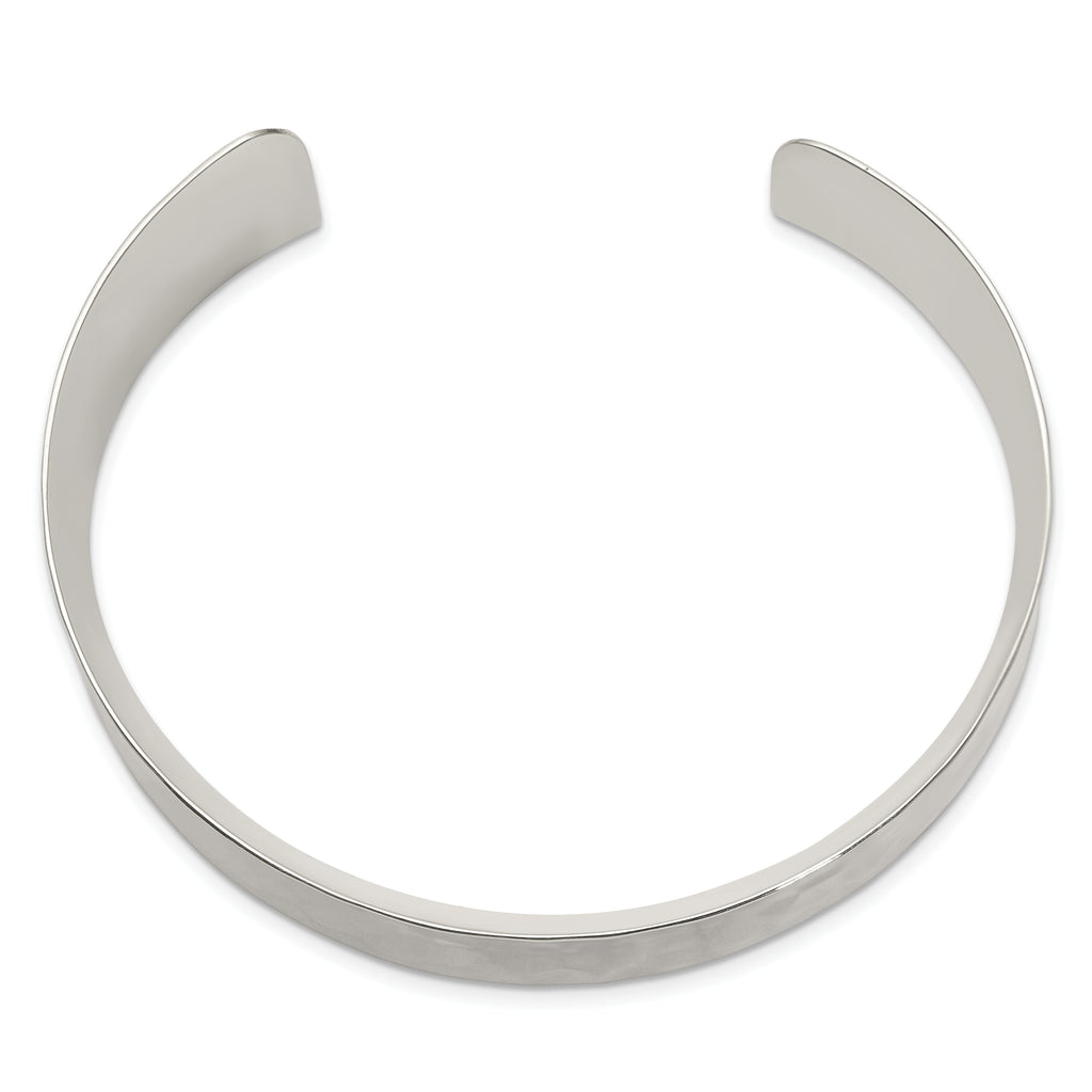 Sophia Jewelers Women's Hammered Sterling Silver Cuff Bangle Bracelet