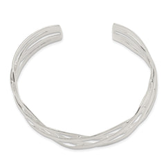 Sophia Jewelers Sterling Silver 925 Woven Cuff Bangle for Women