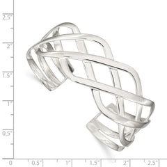Sophia Jewelers Sterling Silver 925 Woven Cuff Bangle for Women