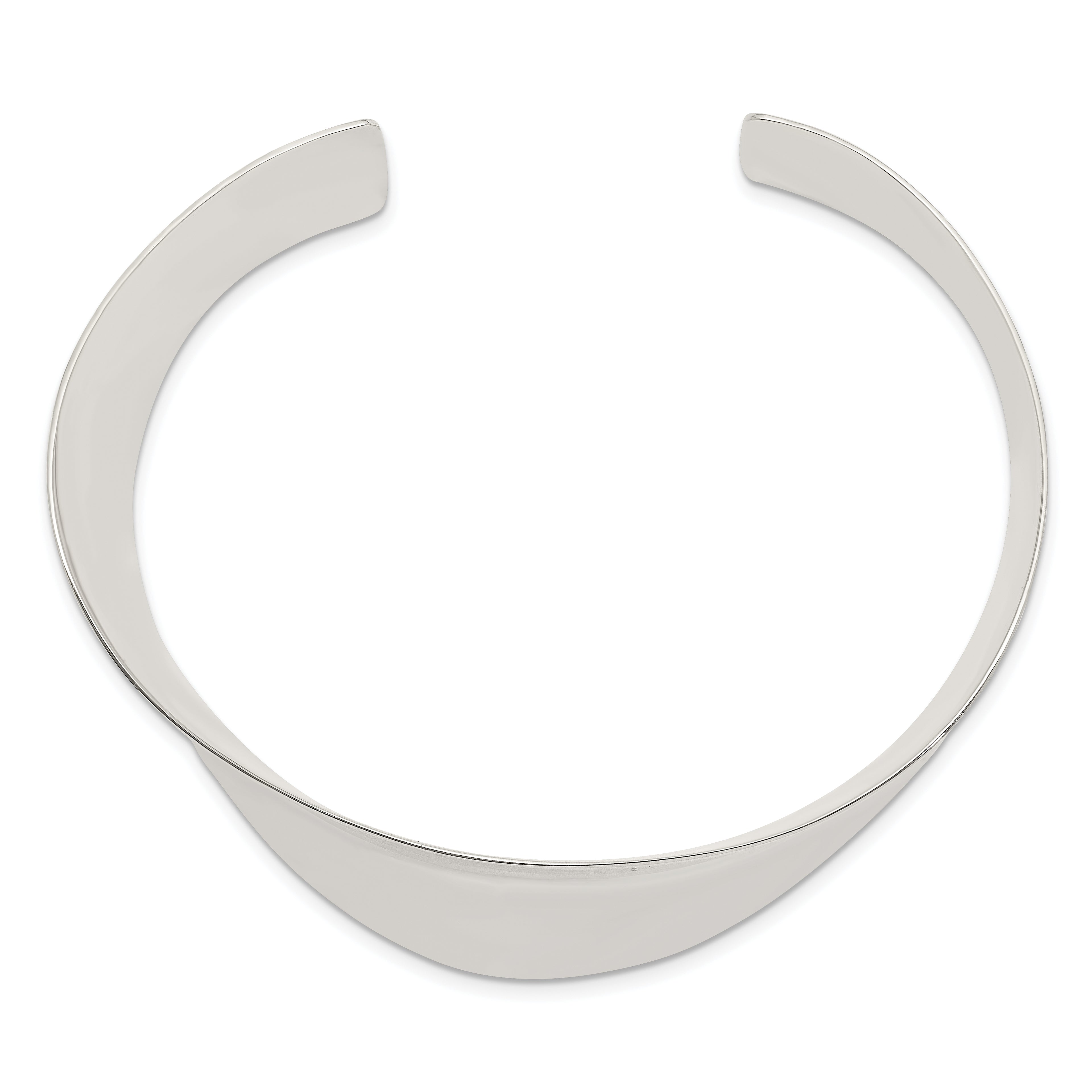 Sterling Silver 925 Wave Cuff Bangle with Polished Finish Engravable Women's Jewelry