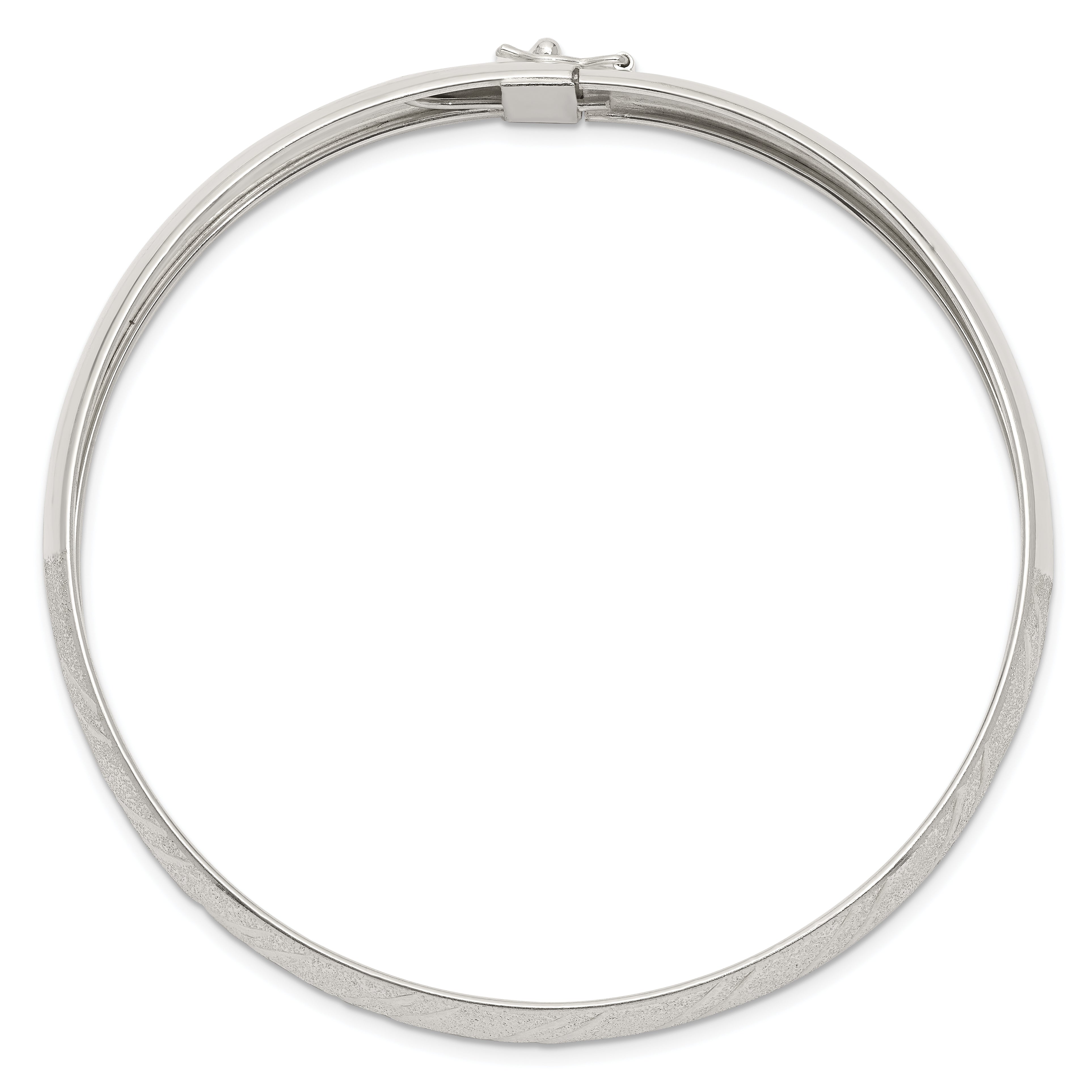 Sterling Silver 10.5mm Polished D/C Flexible Bangle - 8