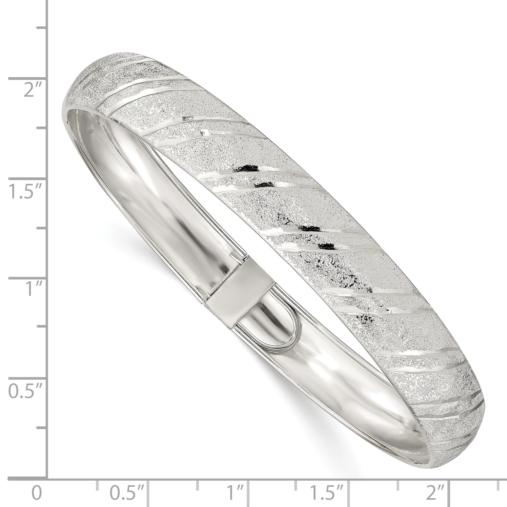 Sterling Silver 10.5mm Polished D/C Flexible Bangle - 8