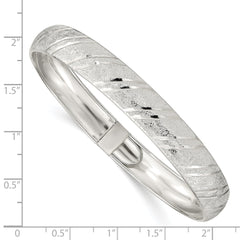 Sterling Silver 10.5mm Polished D/C Flexible Bangle - 8