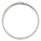 Sterling Silver 925 Adjustable Bangle with Polished Textured Design