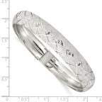 Sophia Jewelers 925 Sterling Silver Polished Diamond-Cut Flexible Bangle