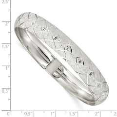 Sophia Jewelers 925 Sterling Silver Polished Diamond-Cut Flexible Bangle
