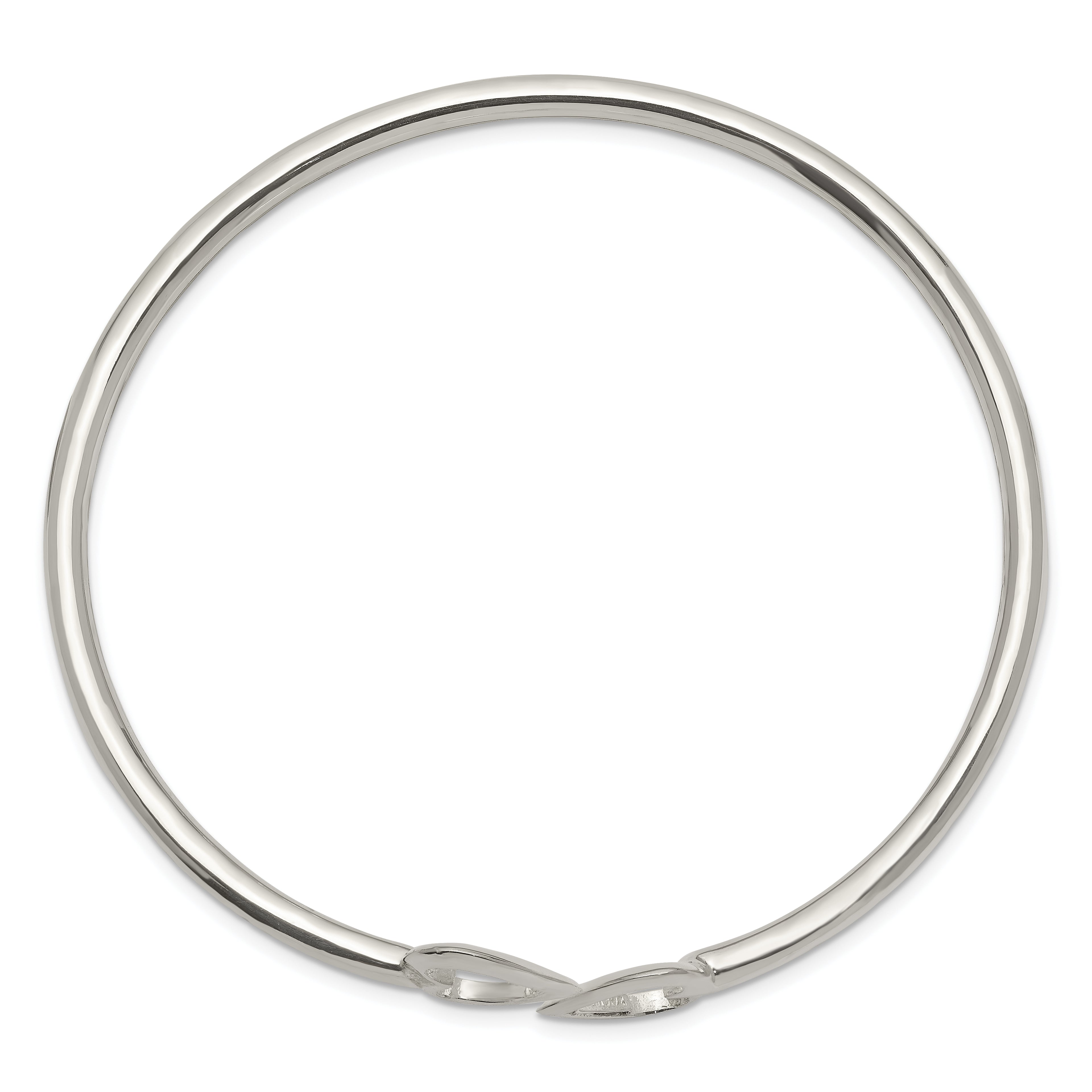 Sterling Silver 925 Women's Heart Cuff Bracelet with Polished Finish