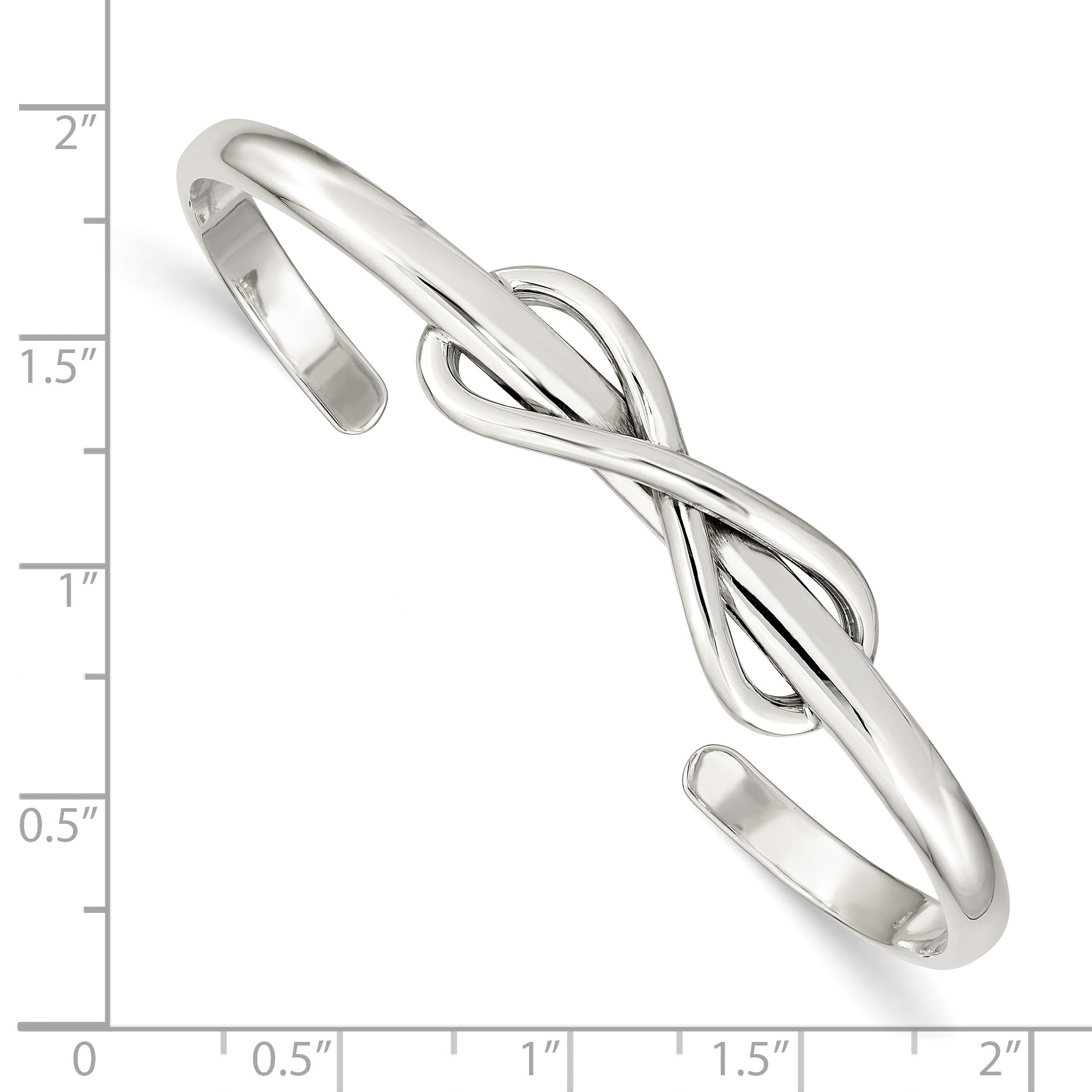 Sophia Jewelers Sterling Silver Infinity Cuff Bangle with Polished Finish