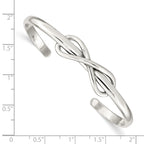 Sophia Jewelers Sterling Silver Infinity Cuff Bangle with Polished Finish