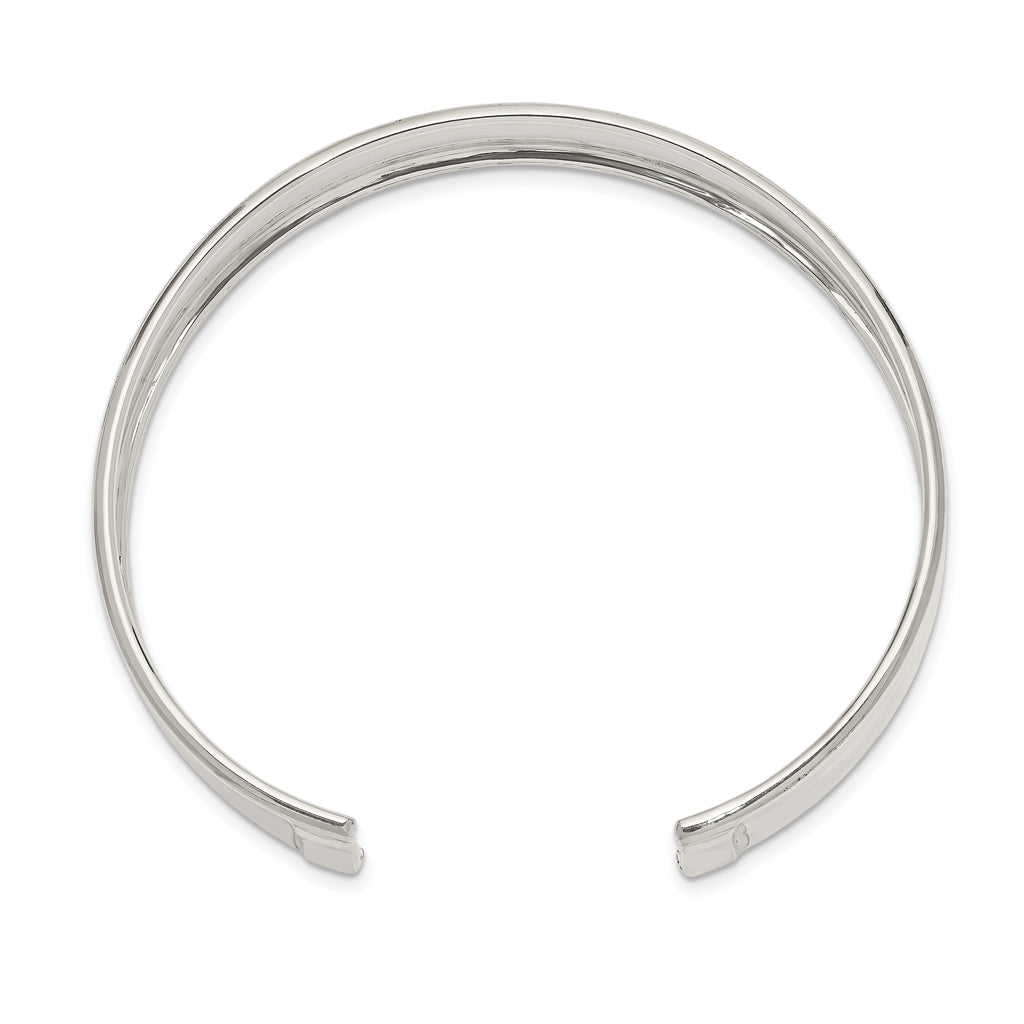 Sophia Jewelers Women's 925 Sterling Silver Polished 10mm Cuff Bracelet