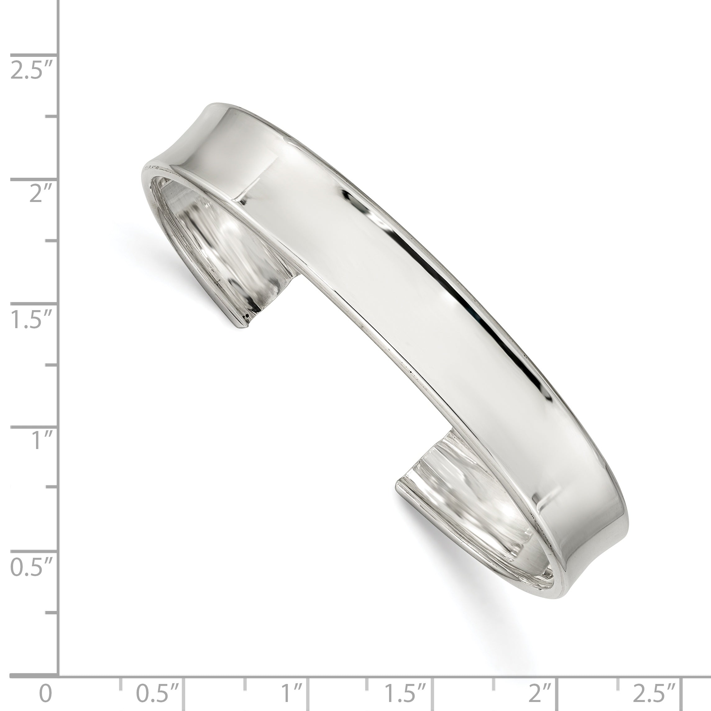 Sophia Jewelers Women's 925 Sterling Silver Polished 10mm Cuff Bracelet