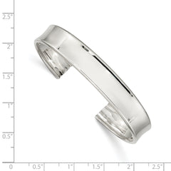Sophia Jewelers Women's 925 Sterling Silver Polished 10mm Cuff Bracelet