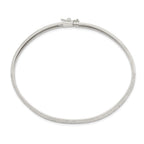 Sterling Silver 6.5mm Laser and Diamond-cut Flexible Bangle