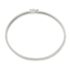 Sterling Silver 6.5mm Laser and Diamond-cut Flexible Bangle - 7