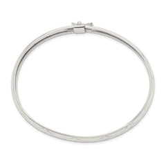 Sterling Silver 7mm Diamond-cut Flexible Bangle - 6.5