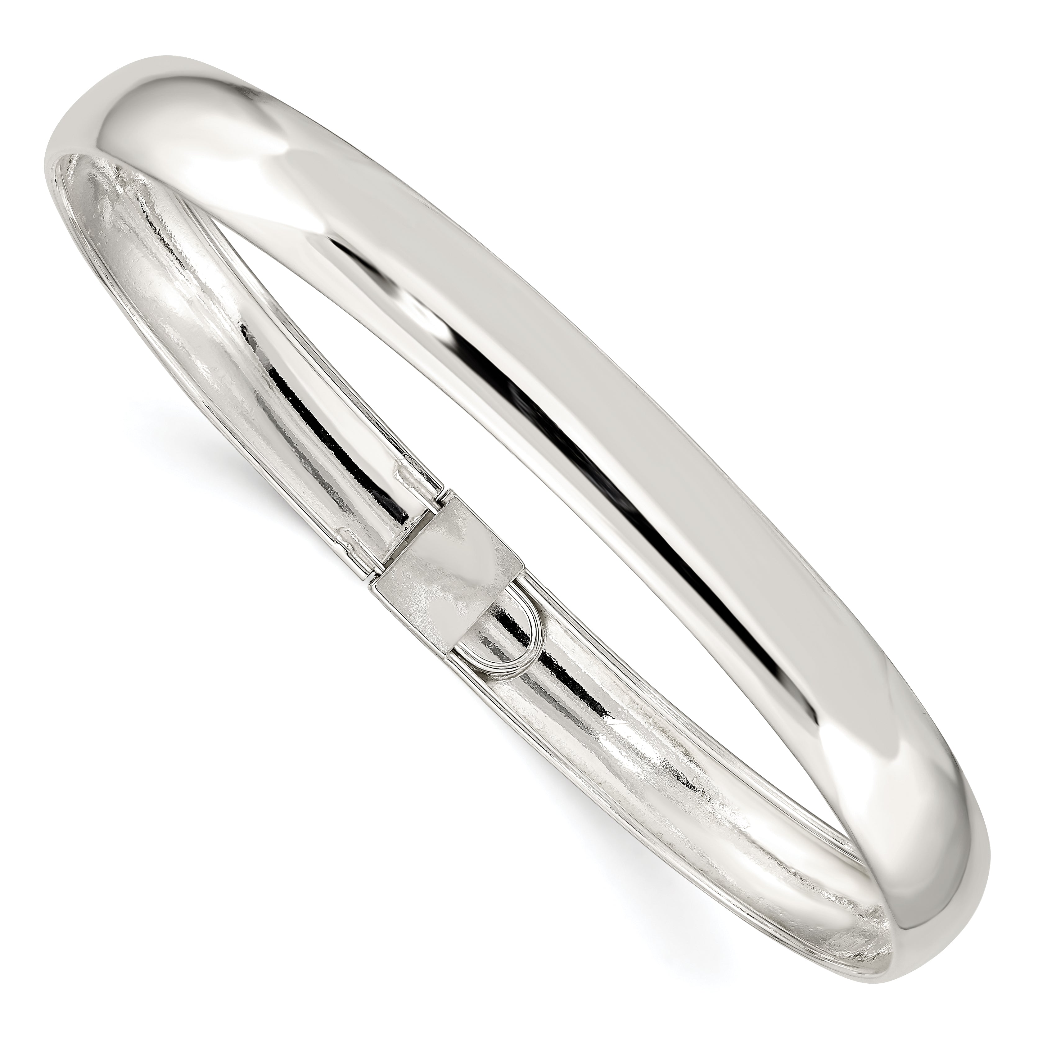 Sterling Silver 8mm Polished Flexible Bangle Main image