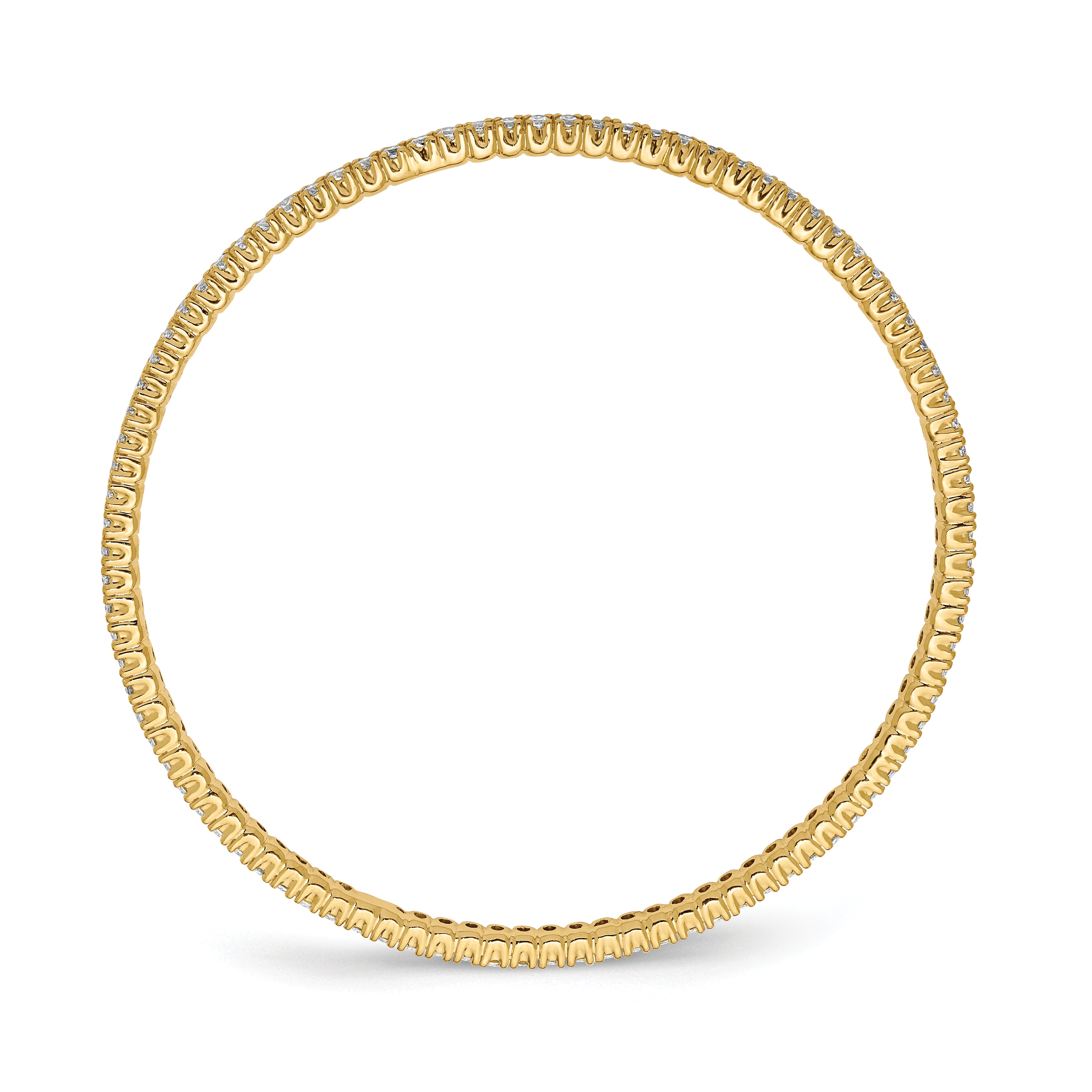 Sterling Shimmer Sterling Silver Gold-tone Flash Gold-plated 93 Stone CZ Bangle Bracelet Secondary image