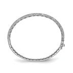 Sterling Shimmer Sterling Silver Rhodium-plated 175 Stone PavÃÂ¢Ã¢âÂ¬ÃÂ¡ CZ Hinged Bangle Bracelet