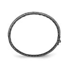 Sterling Shimmer Sterling Silver Black Rhodium-plated 175 Stone PavÃÂ¢Ã¢âÂ¬ÃÂ¡ CZ Hinged Bangle Bracelet