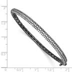 Sterling Shimmer Sterling Silver Black Rhodium-plated 175 Stone PavÃÂ¢Ã¢âÂ¬ÃÂ¡ CZ Hinged Bangle Bracelet