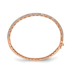 Sterling Shimmer Sterling Silver Rose-tone Flash Rose Gold-plated 175 Stone PavÃÂ¢Ã¢âÂ¬ÃÂ¡ CZ Hinged Bangle Bracelet