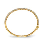 Sterling Shimmer Sterling Silver Gold-tone Flash Gold-plated 175 Stone PavÃÂ¢Ã¢âÂ¬ÃÂ¡ CZ Hinged Bangle Bracelet