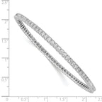 Sterling Shimmer Sterling Silver Rhodium-plated 83 Stone CZ Bangle Bracelet