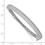 Sterling Shimmer Sterling Silver Rhodium-plated 283 Stone CZ PavÃÂ¢Ã¢âÂ¬ÃÂ¡ Hinged Bangle