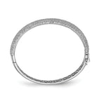 Sterling Shimmer Sterling Silver Rhodium-plated 439 Stone CZ PavÃÂ¢Ã¢âÂ¬ÃÂ¡ Hinged Bangle