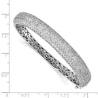 Sterling Shimmer Sterling Silver Rhodium-plated 439 Stone CZ PavÃÂ¢Ã¢âÂ¬ÃÂ¡ Hinged Bangle