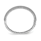 Sterling Shimmer Sterling Silver Rhodium-plated 568 Stone CZ PavÃÂ¢Ã¢âÂ¬ÃÂ¡ Hinged Bangle